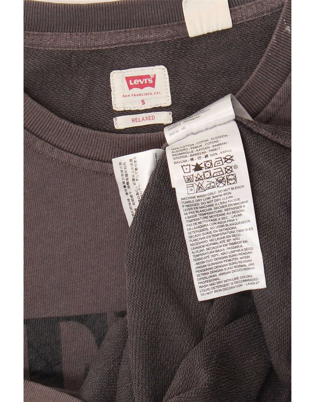 Levi's afslappet grafisk sweatshirt til mænd, lille grå bomuld