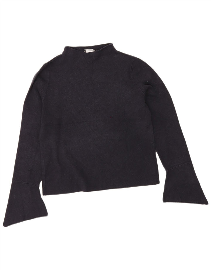 Marks & Spencer Dametop Langærmet UK 12 Medium Navy Blue Viscose