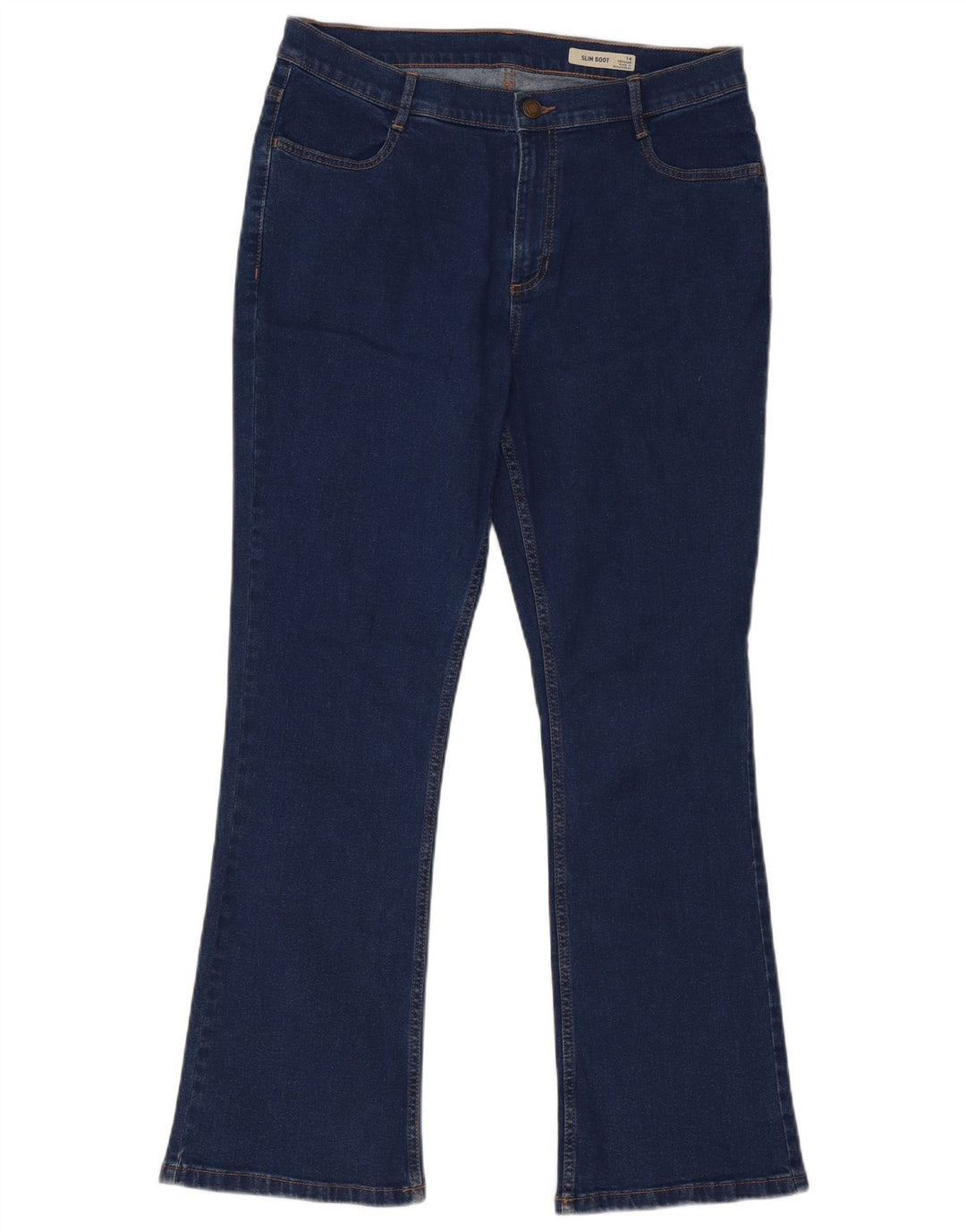 Marks & Spencer Dame Regular Slim Bootcut Jeans UK 14 Large W34 L30 Blue