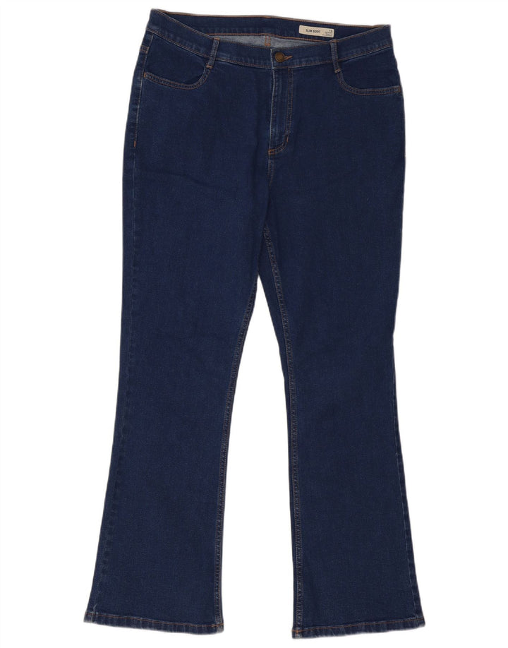 Marks & Spencer Dame Regular Slim Bootcut Jeans UK 14 Large W34 L30 Blue