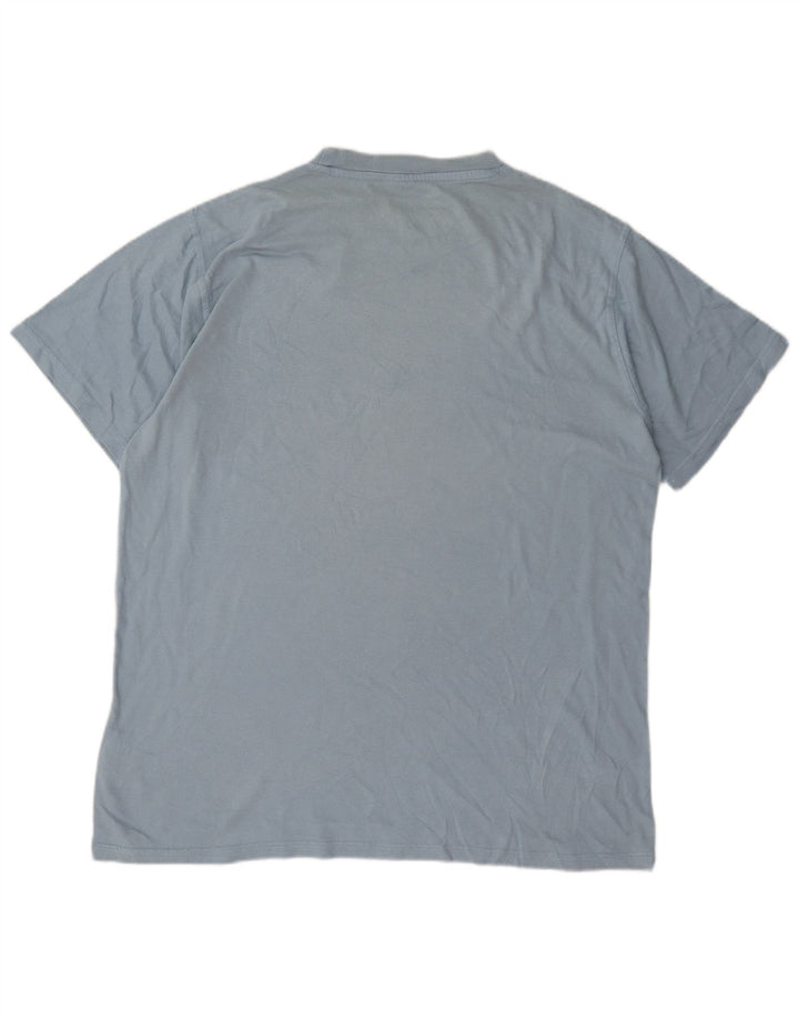 Weird Fish Herre Grafisk T-Shirt Top Stor Blå Bomuld