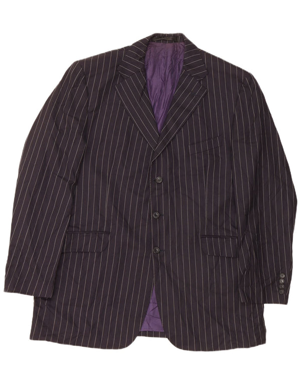 Marks & Spencer Herre 3-knaps blazerjakke UK 44 2XL Marineblå nålestribe