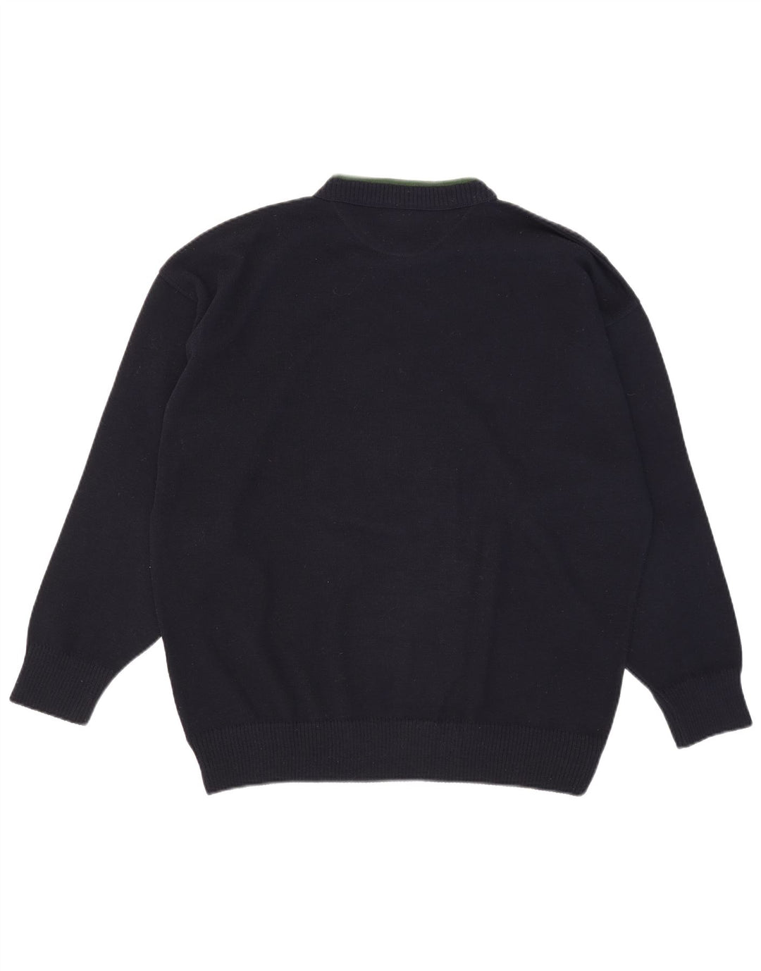 Alexander's Herre grafisk rund hals sweater 2XL marineblå uld