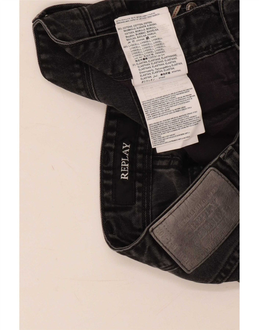 Replay Herre Slim Jeans W32 L27 Sort Bomuld
