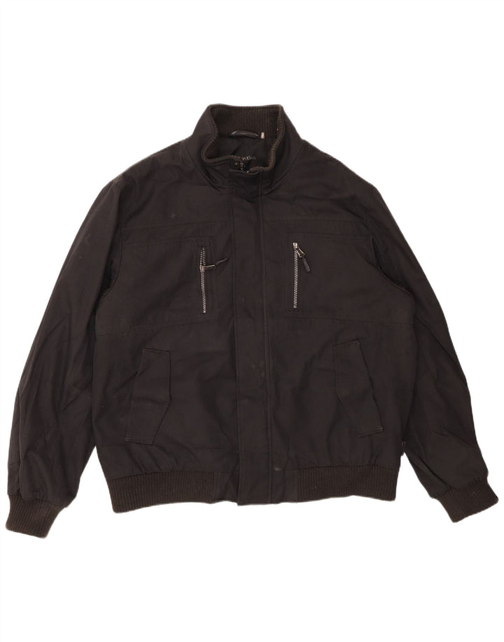 CALVIN KLEIN Bomberjakke til mænd UK 40 Stor sort polyester
