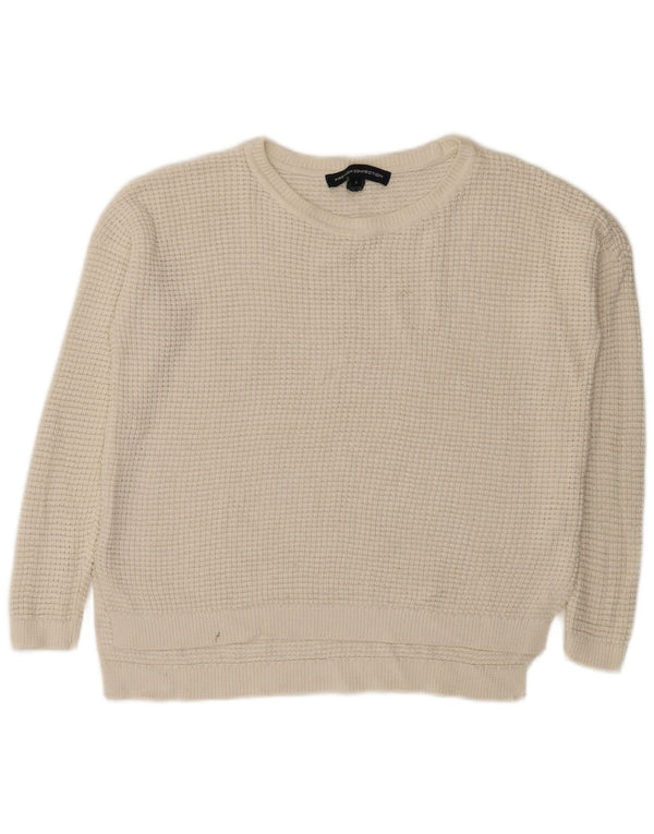 French Connection Dame Boat Neck Jumper Sweater UK 10 Small White