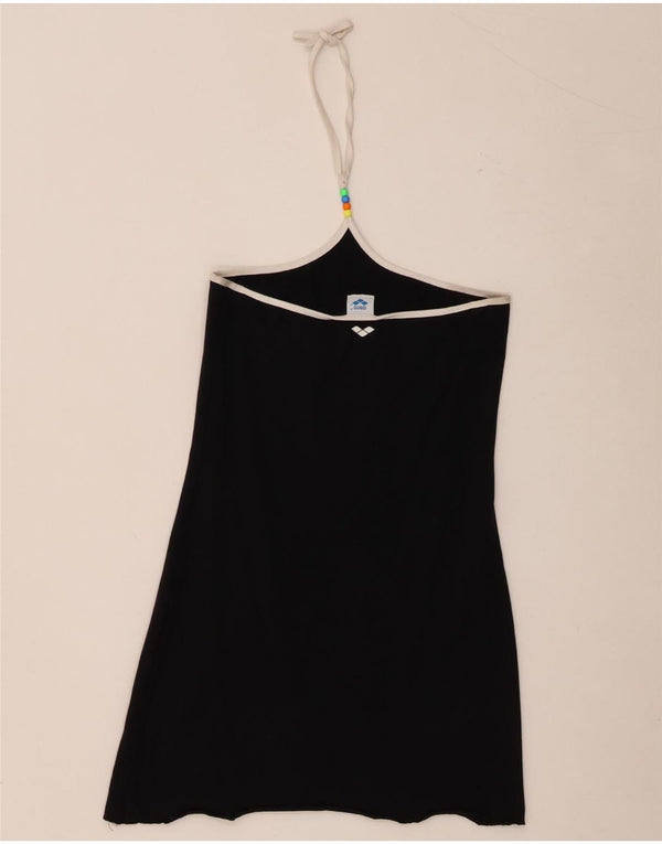 Arena Womens Mini Halter Dress UK 6 XS Black Cotton