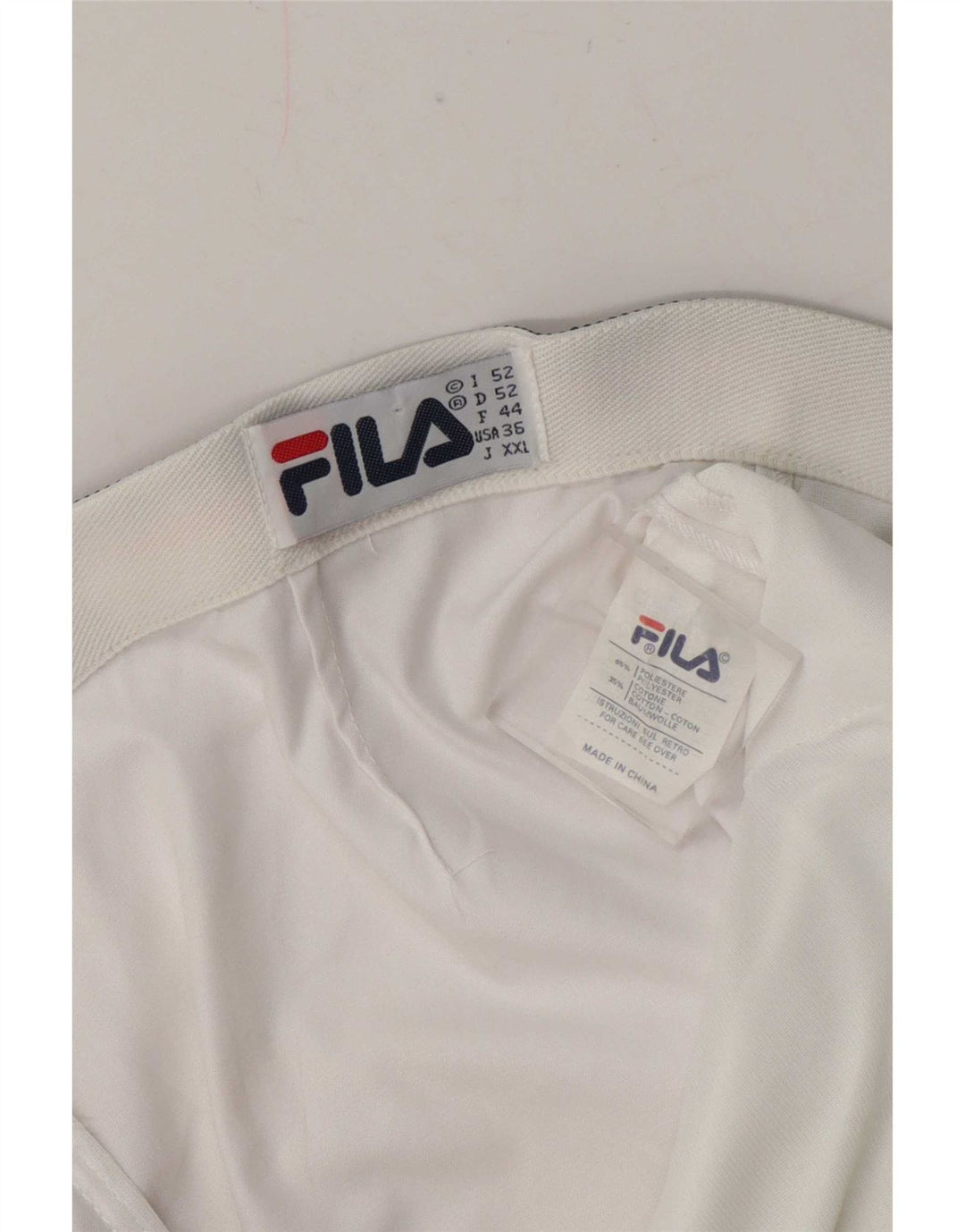 Fila Herre Pegged Chino Shorts IT 52 XL W38 Hvid Colourblock Polyester