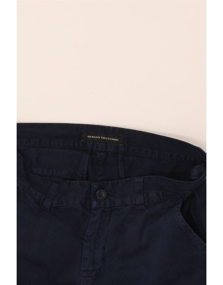 SERGIO TACCHINI Mens Chino Trousers IT 48 Medium W32 L31 Navy Blue Vintage Sergio Tacchini and Second-Hand Sergio Tacchini from Messina Hembry 