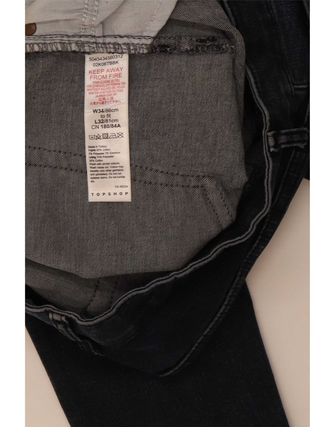 Topshop Dame Skinny Jeans W34 L32 Marineblå Polyester