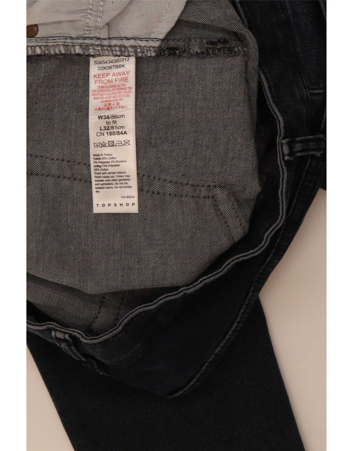 Topshop Dame Skinny Jeans W34 L32 Marineblå Polyester