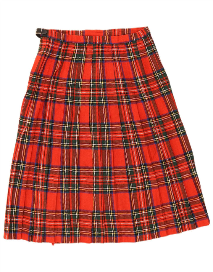JEDBURGH KILTMAKERS Womens Wrap Skirt W30 Medium Red Plaid Acrylic
