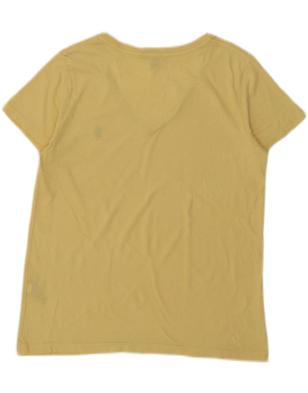 Ralph Lauren Dame T-Shirt Top UK 14 Stor Gul Bomuld