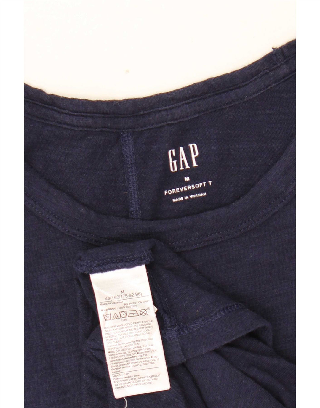 Gap Dame T-Shirt Top UK 12 Medium Navyblå Bomuld