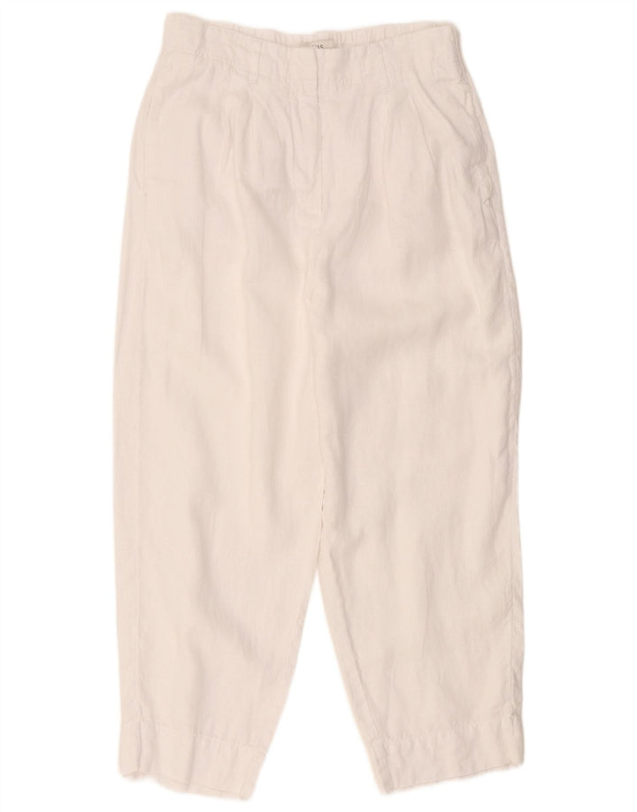Marks & Spencer Womens Cropped Trousers UK 14 Large W32 L25 White