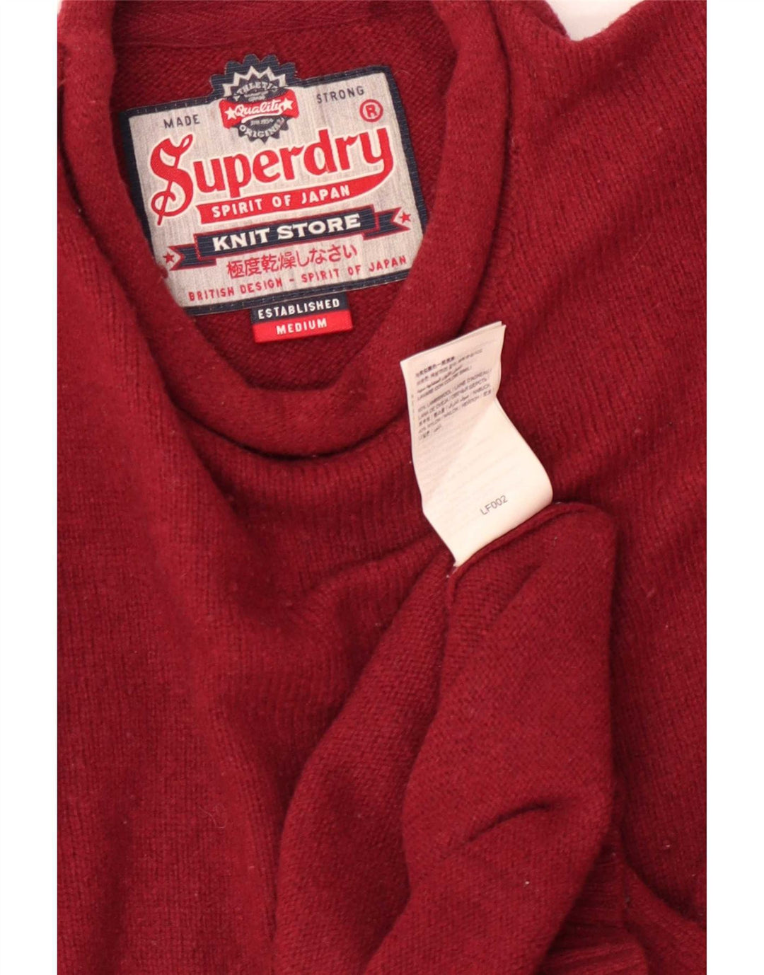 Superdry Sweater med rund hals til mænd Medium rød lammeuld