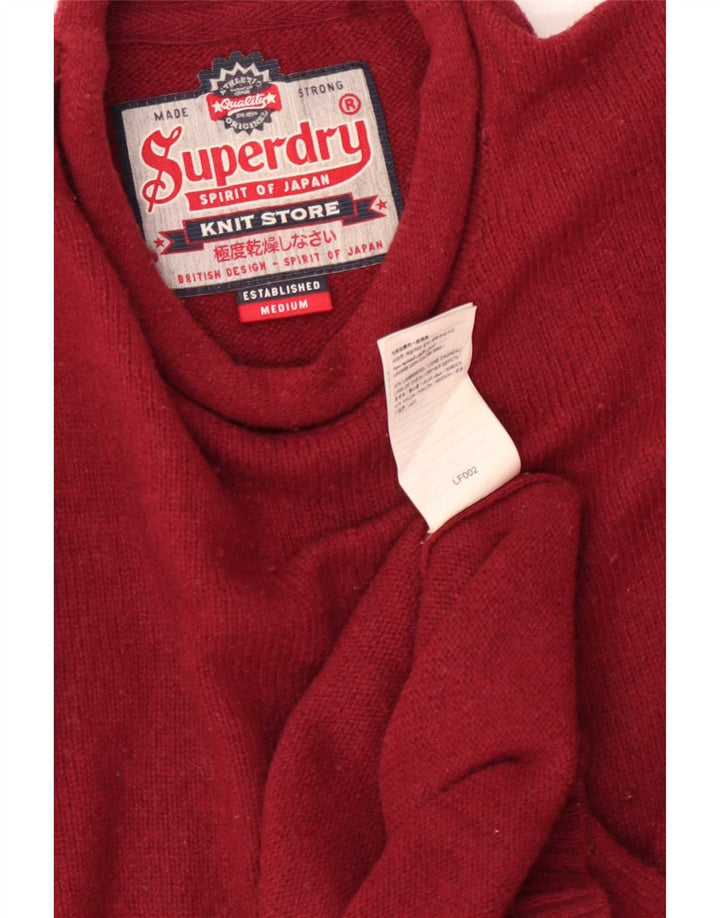 Superdry Sweater med rund hals til mænd Medium rød lammeuld