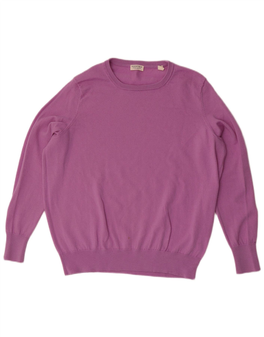 Essentials Herre sweater med rund hals EU 48/50 Medium Lilla Merinould
