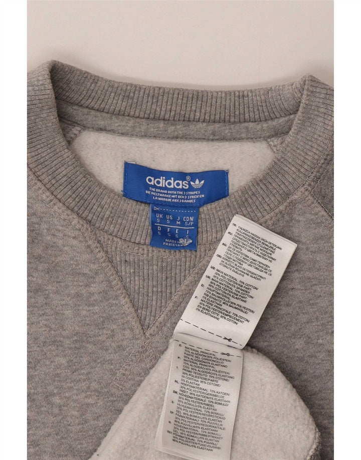 Adidas grafisk sweatshirt til mænd, lille grå bomuld