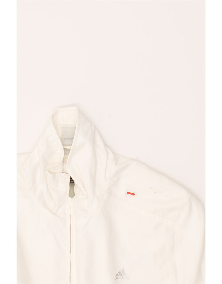 ADIDAS Womens Tracksuit Top Jacket UK 16 Large  White Vintage Adidas and Second-Hand Adidas from Messina Hembry 