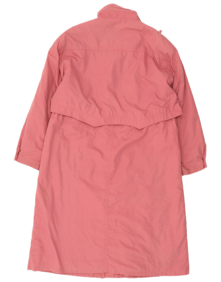 VINTAGE Oversized Trench Coat til kvinder UK 16 Large Pink Polyester