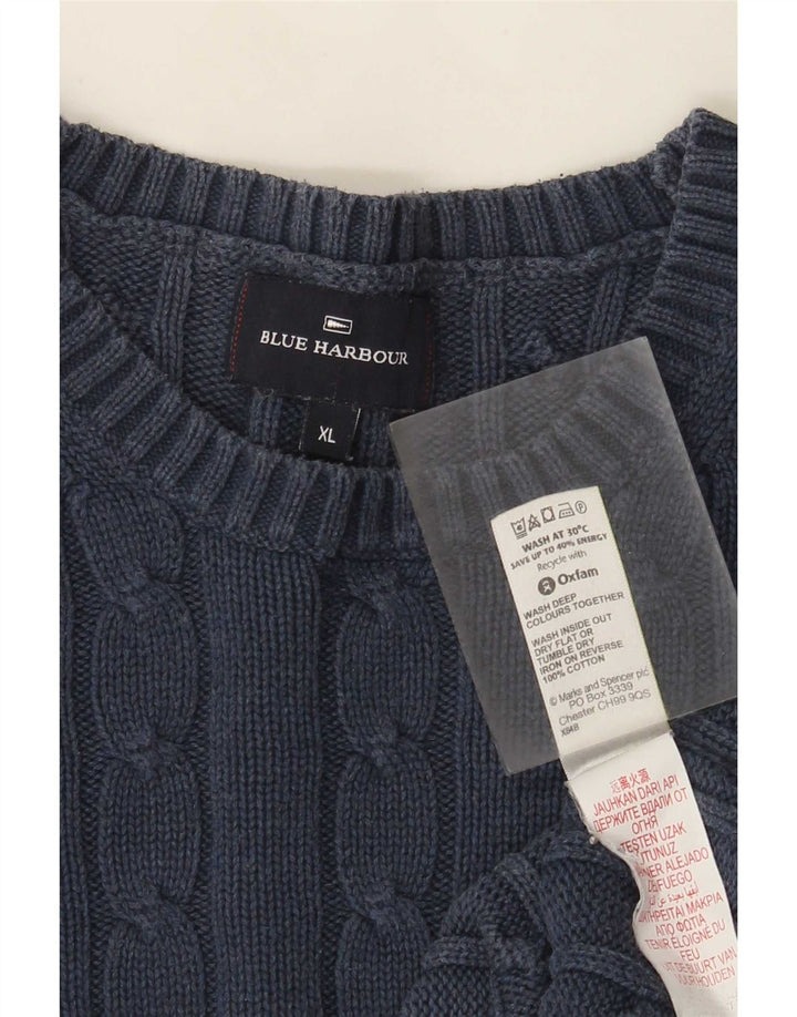 Marks & Spencer Herre Blue Harbor Crew Neck sweater XL Navy Blue