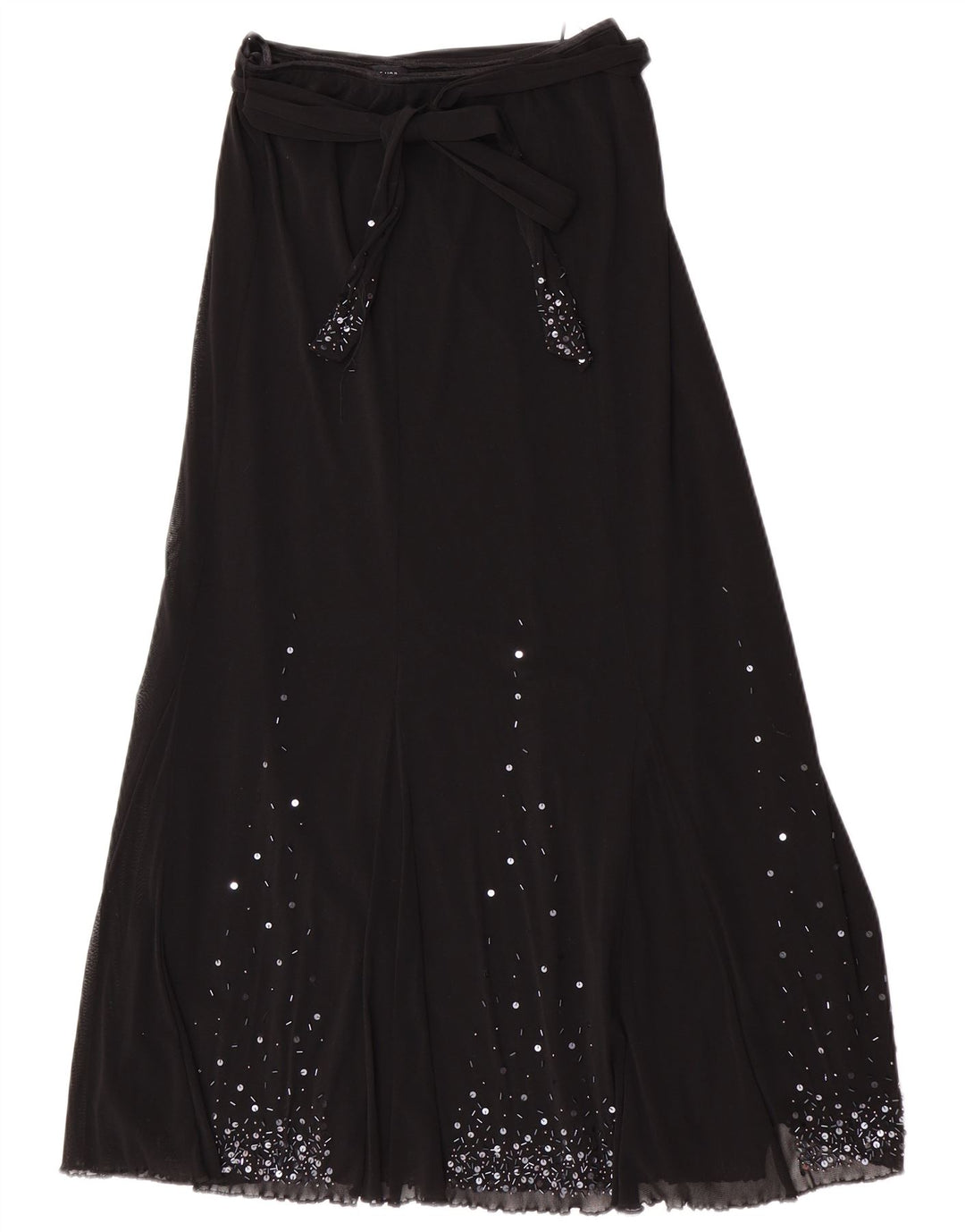 Per Una Womens Regular Maxi Skirt UK 12 Medium W28 Black Polyamide