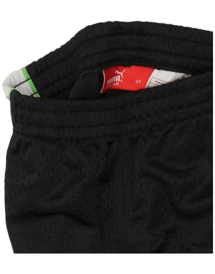 PUMA Boys Tracksuit Trousers 3-4 Years Black Colourblock Polyester Vintage Puma and Second-Hand Puma from Messina Hembry 