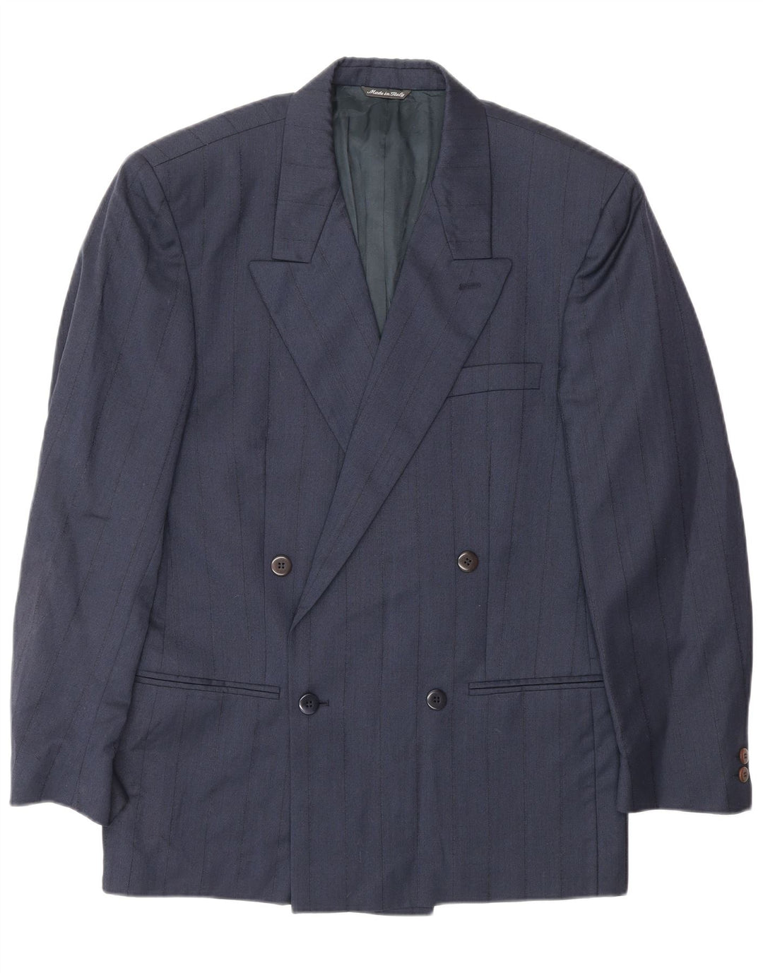 GIANNI VERSACE Herre 2-delt jakkesæt UK 40 Large W30 L30 Navy Blue Classic