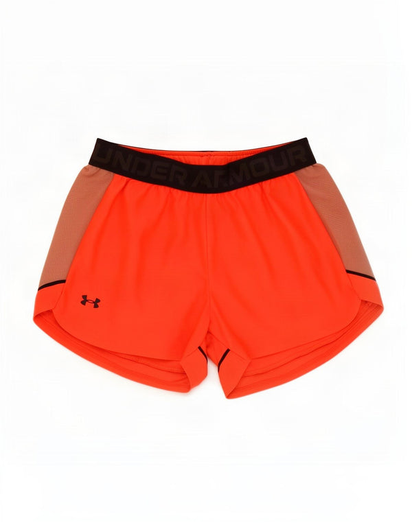 Under Armour Graphic Sports Shorts til kvinder UK 8 Small Orange Colourblock