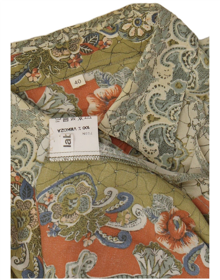 VINTAGE Dame Oversized skjortebluse EU 40 Medium Flerfarvet Paisley