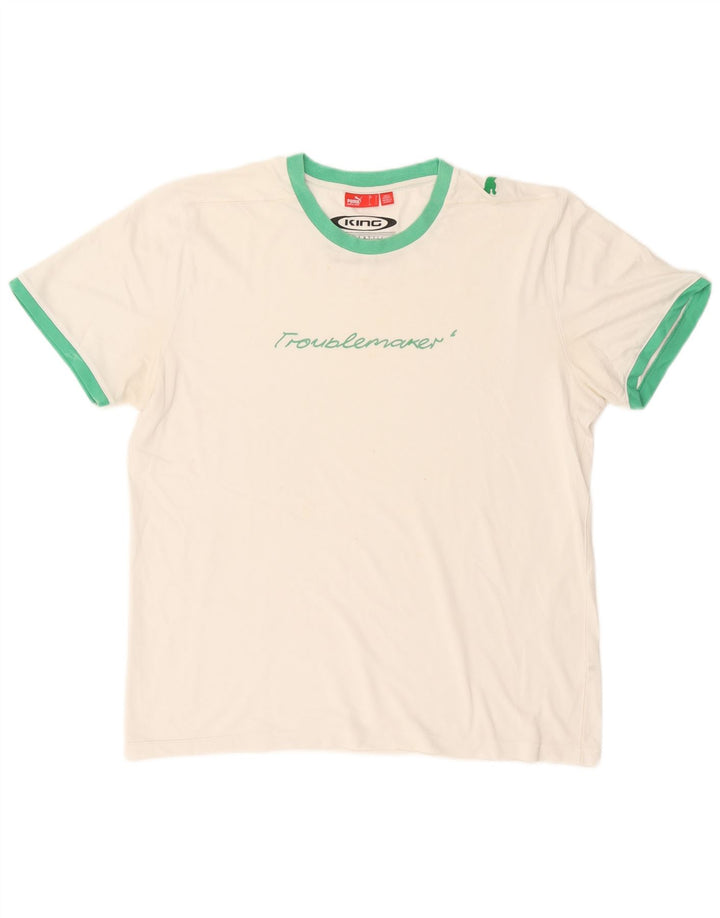 Puma Herre Grafisk T-Shirt Top Stor Hvid