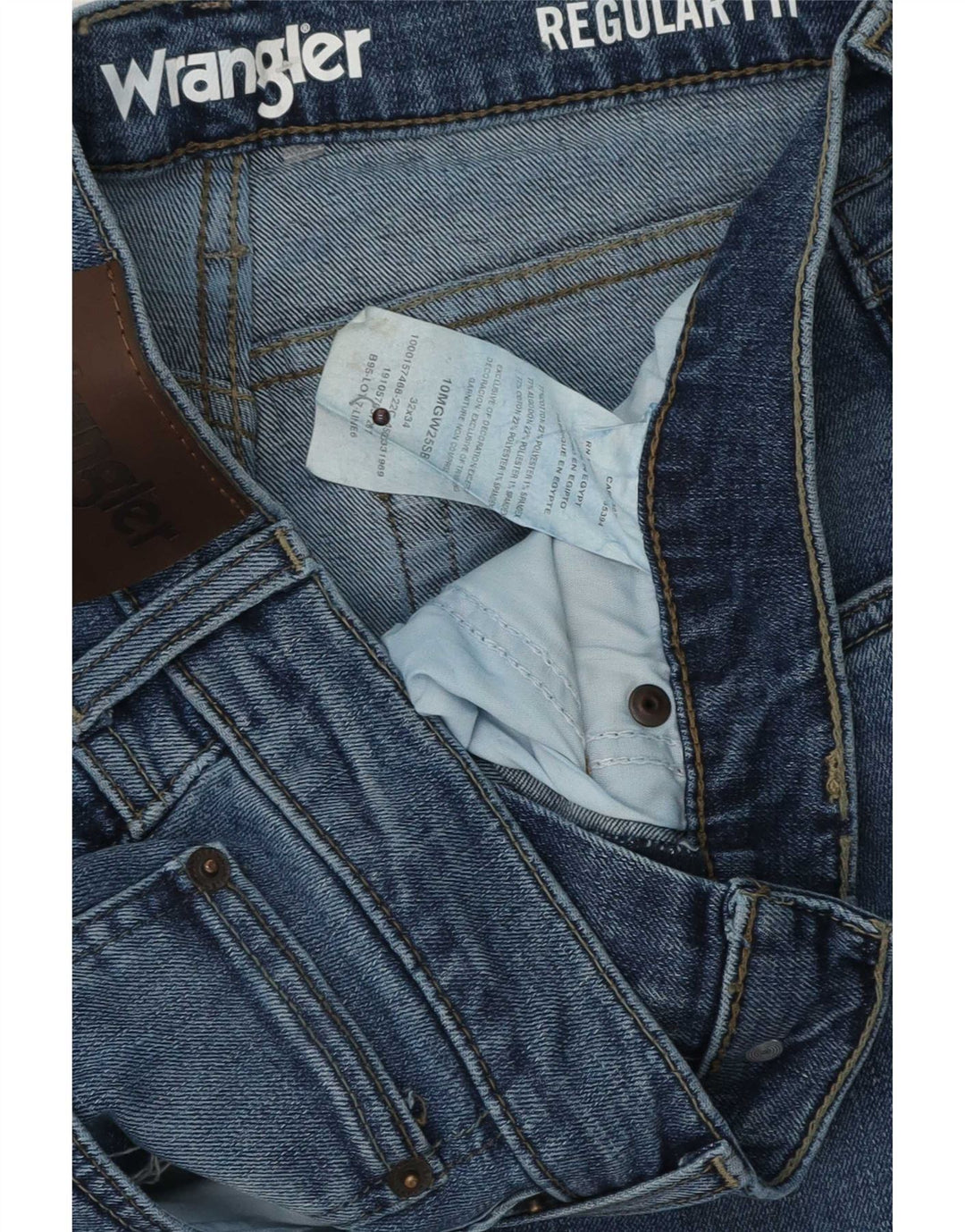 Wrangler Herre Regular Fit Straight Jeans W32 L34 Blå Bomuld
