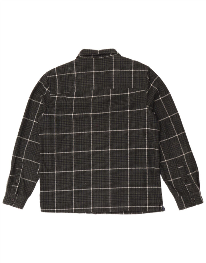 Farah Herre Overshirt Flanellskjorte Stor Khaki Ternet Uld