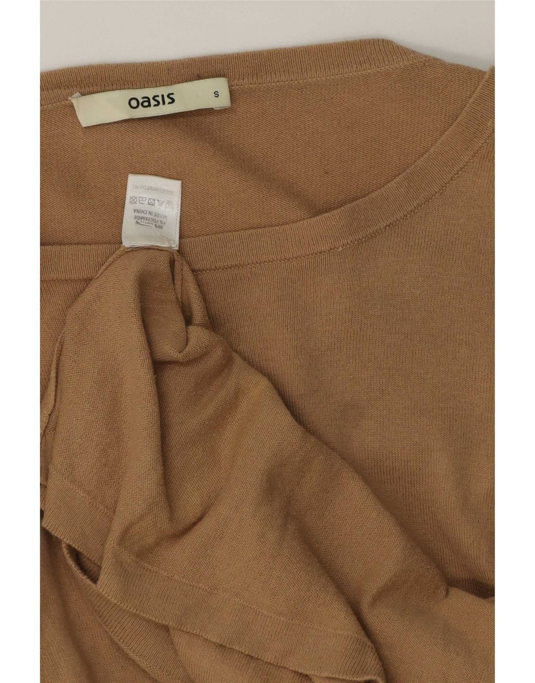Oasis Dame Jumper Dress UK 10 Small Beige Bomuld