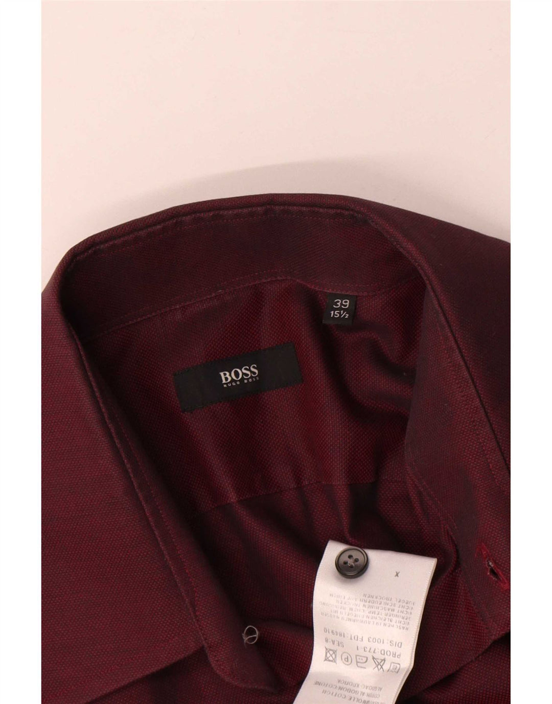 Hugo Boss Herreskjorte str. 39 15 1/2 Medium Bourgogne Bomuld