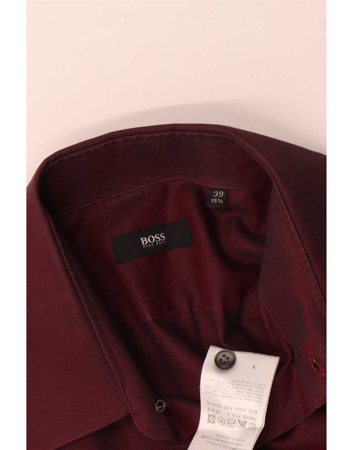 Hugo Boss Herreskjorte str. 39 15 1/2 Medium Bourgogne Bomuld