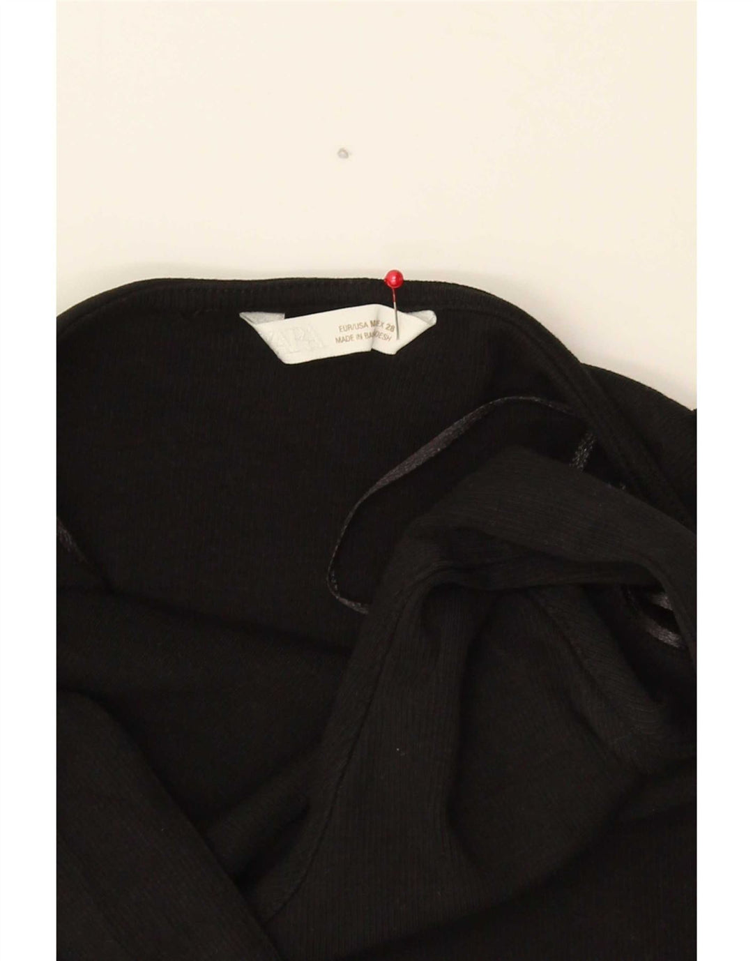 Zara Womens Crop Halter Top UK 12 Medium Black Bomuld