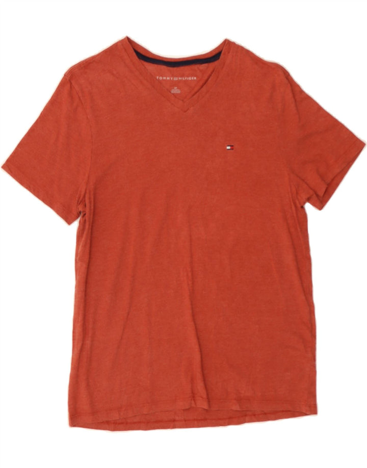 TOMMY HILFIGER Womens T-Shirt Top UK 10 Small Orange Vintage Tommy Hilfiger and Second-Hand Tommy Hilfiger from Messina Hembry 