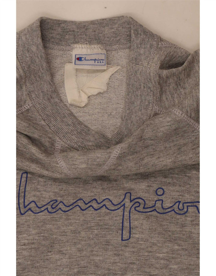 Champion Herre Grafisk Sweatshirt Jumper Lille Grå Flecked