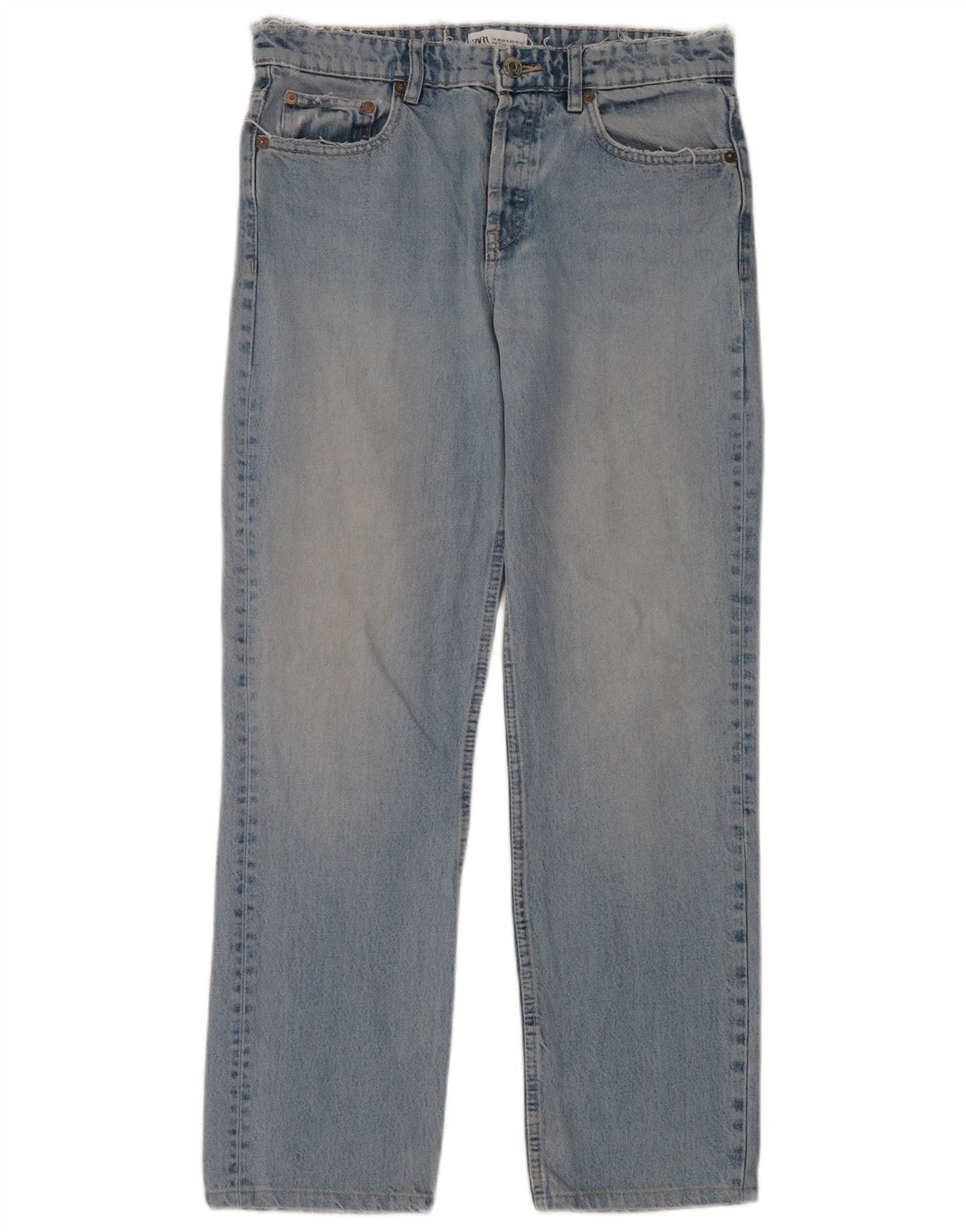 Zara Dame Straight Jeans EU 40 Medium W30 L30 Blå
