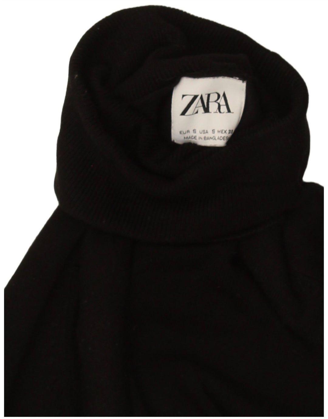 Zara Dame Rullehals Sweater UK 10 Lille Sort