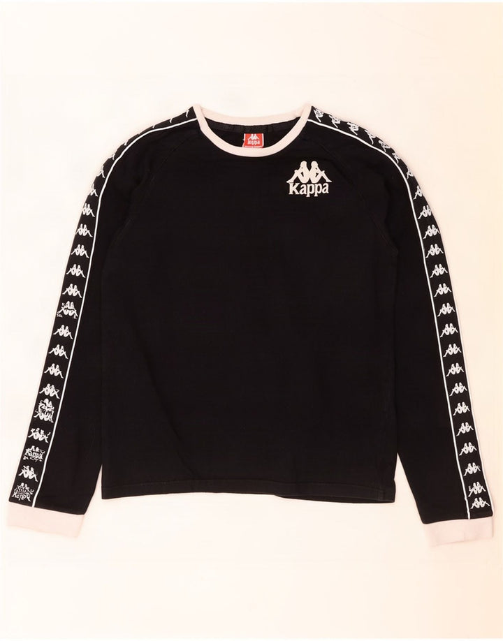 Kappa Dame Grafisk Top Langærmet UK 10 Small Black Colourblock