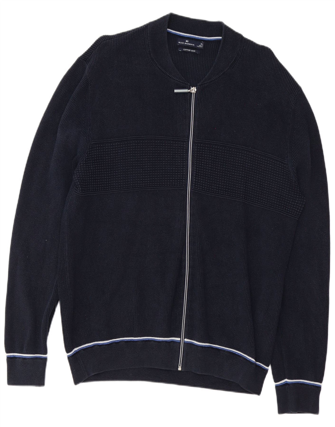 Blue Harbor Herre cardigan sweater XL Navy bomuld