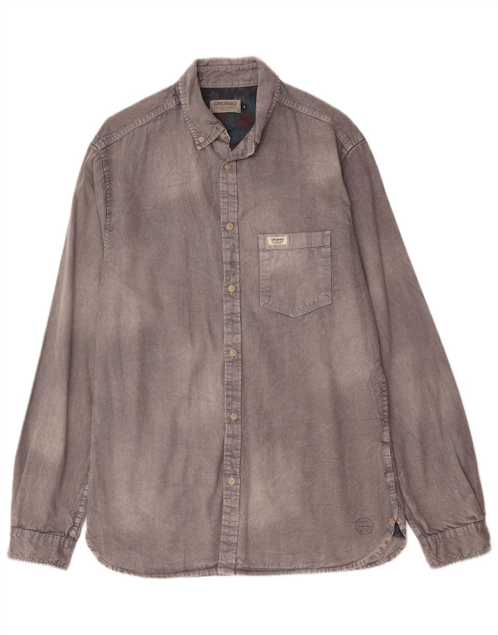 Jack & Jones herreskjorte mellemgrå bomuld