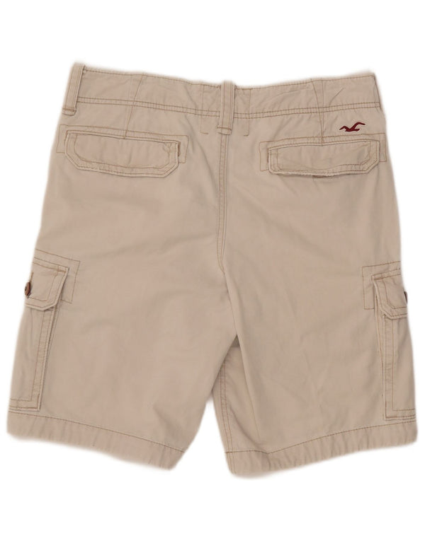 Hollister Mens Cargo Shorts W31 Medium  Beige Cotton