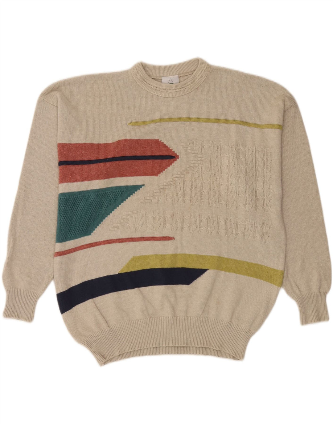 Ny hurtig herretrøje med rund hals XL Beige Geometrisk