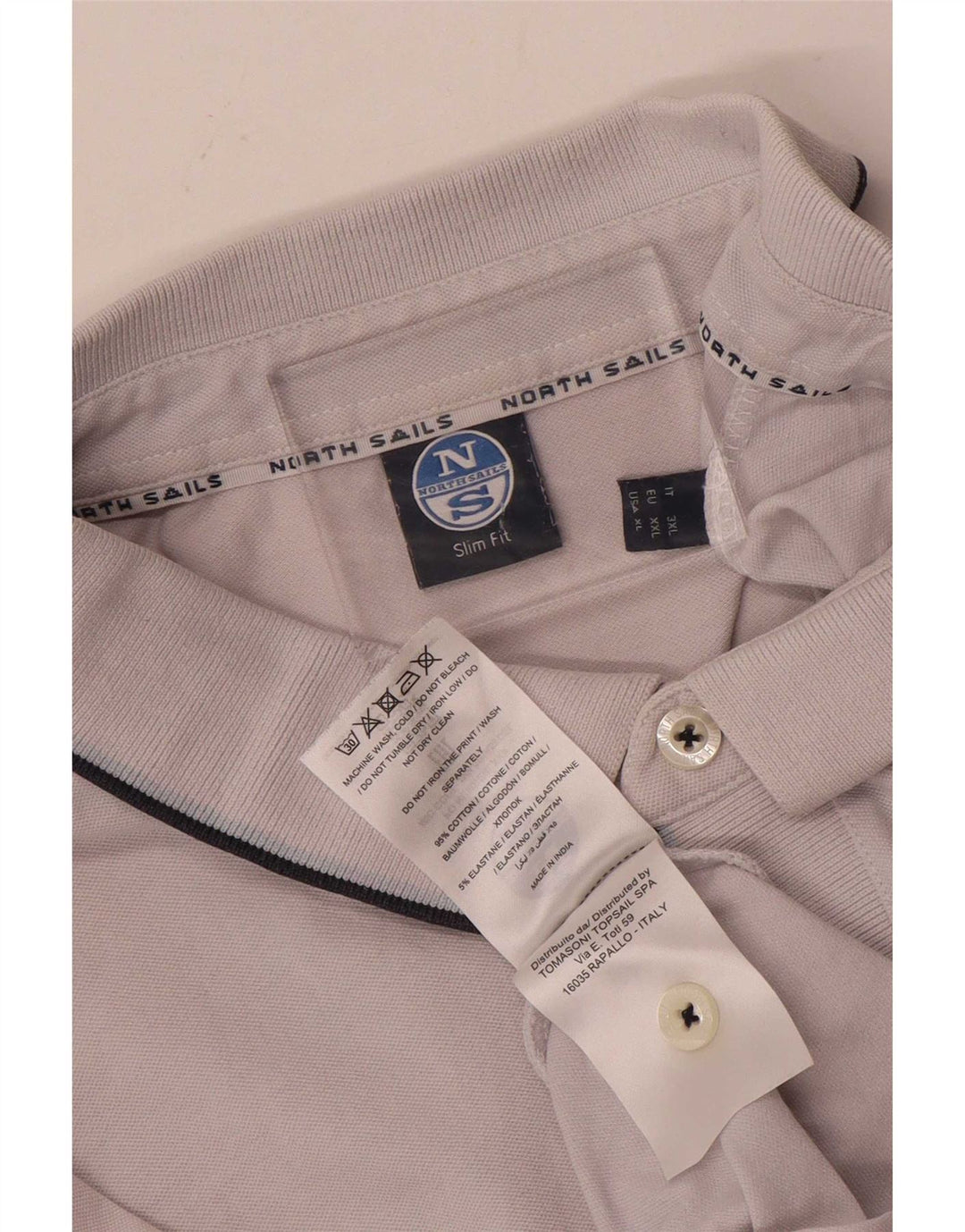 North Sails Herre Slim Fit Polo Shirt XL Grå Bomuld