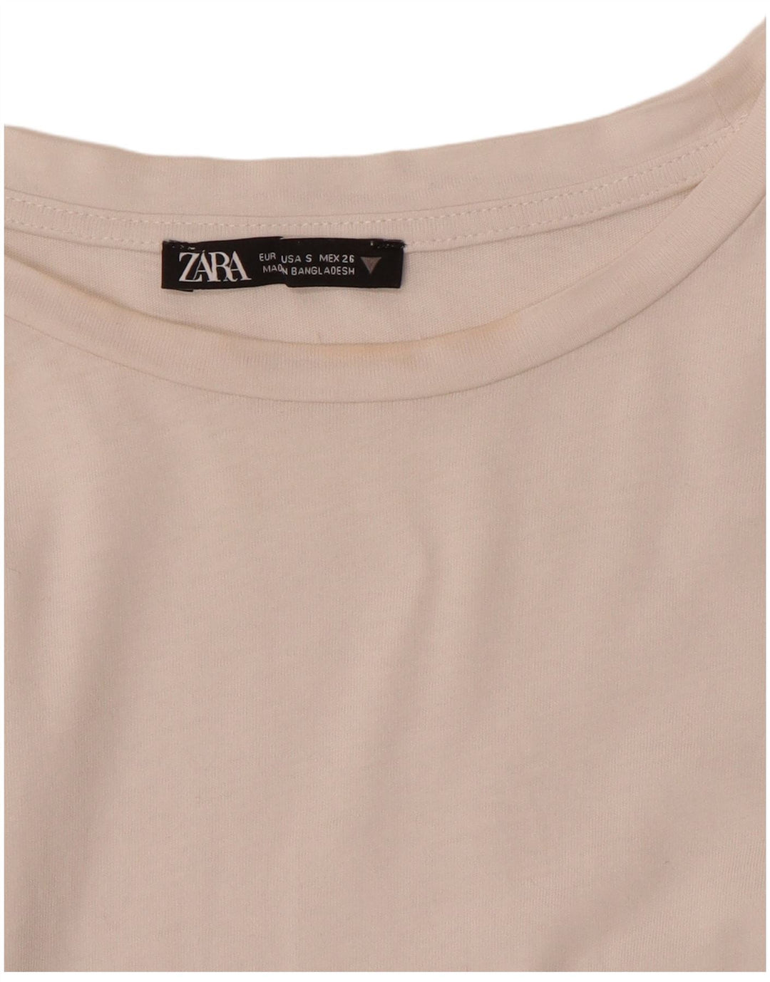 Zara Dame T-Shirt Top UK 10 Small White