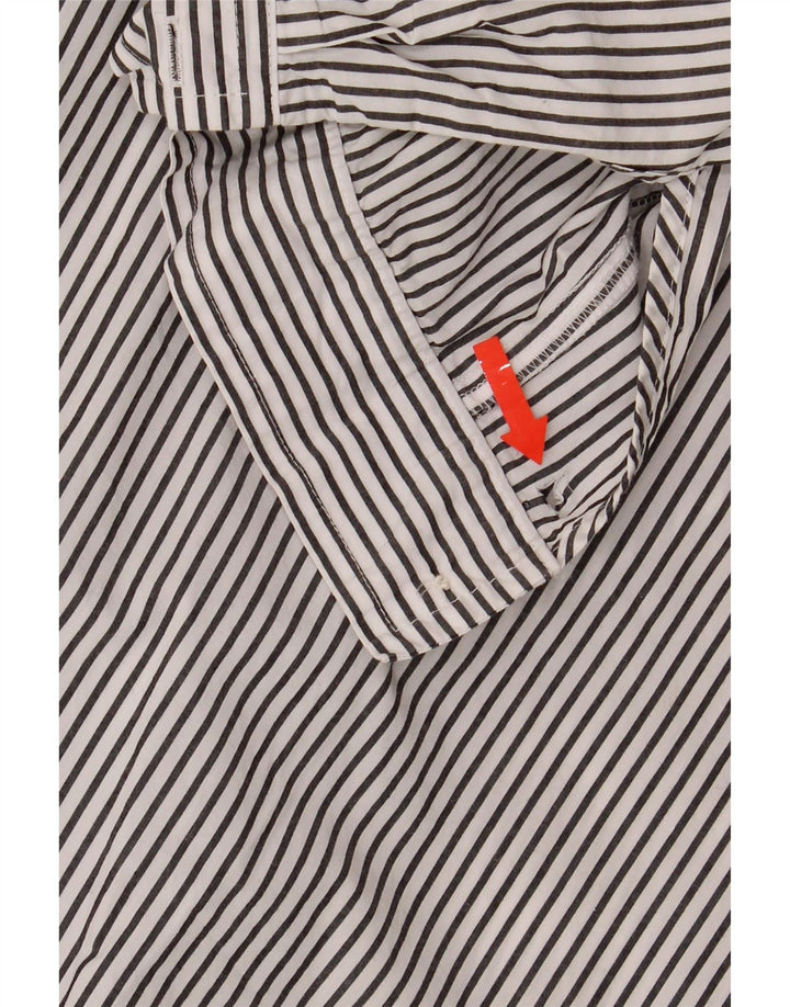 J. CREW Womens Oversized Pullover Shirt UK 6 XS White Pinstripe Cotton Vintage J. Crew and Second-Hand J. Crew from Messina Hembry 